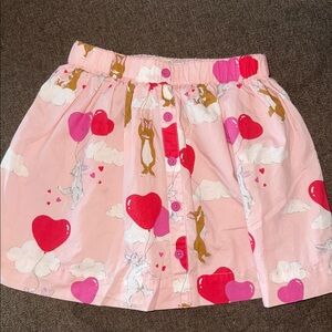 Mini Boden Pink Bunny and Heart Print skirt - Valentine’s Day skirt 5-6Y